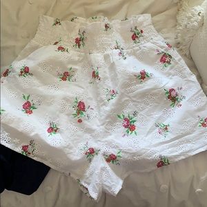 Ruched Floral Shorts